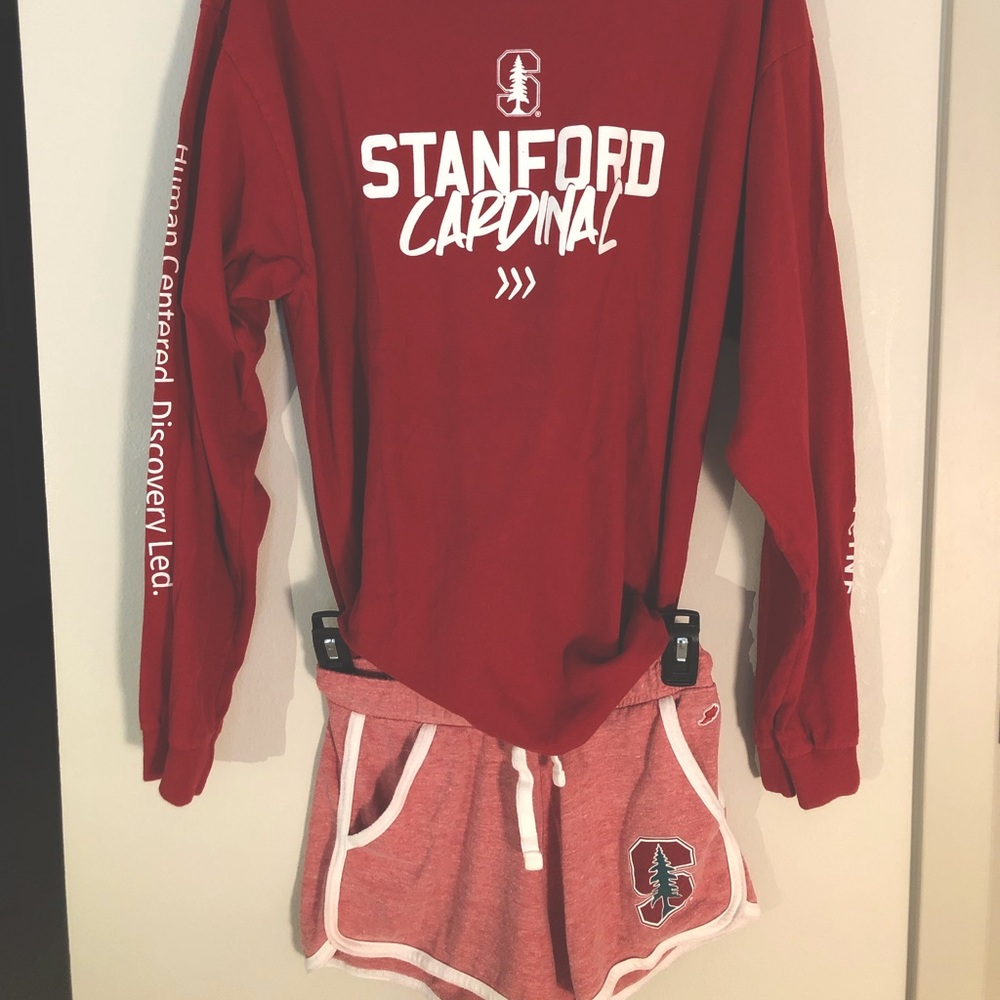 Stanford College shirts and shots